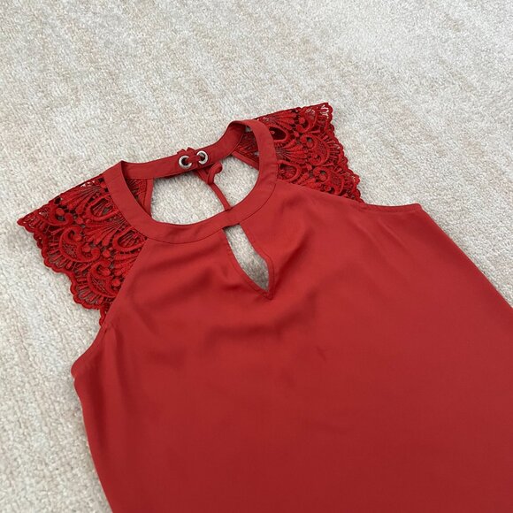 Express Lace Sleeve Low Back Flowy Boho Blouse Top XS - Picture 3 of 8